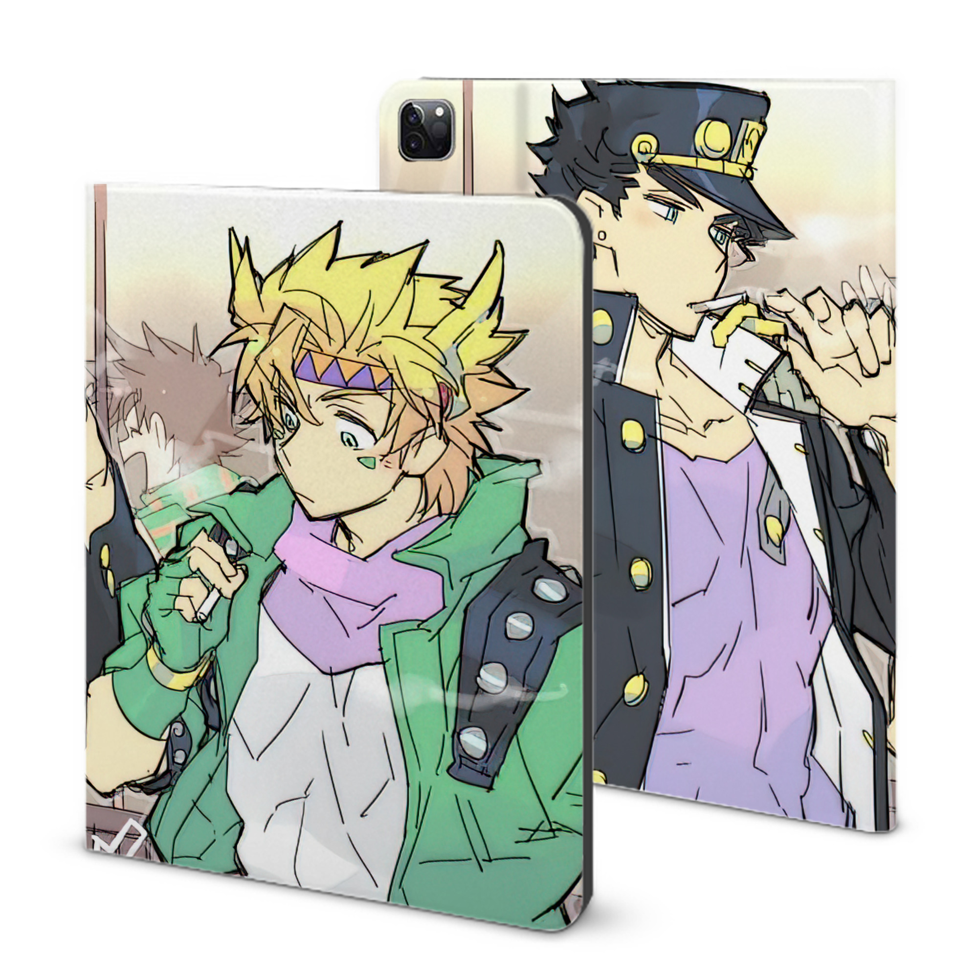 （画像用） ジョジョの奇妙な冒険 JoJo's Bizarre Adventure IPad ケース ブック型 PUレザー TPU 耐衝撃 軽量 薄型 ペン収納なし 全面保護 IPad 各モデル対応
